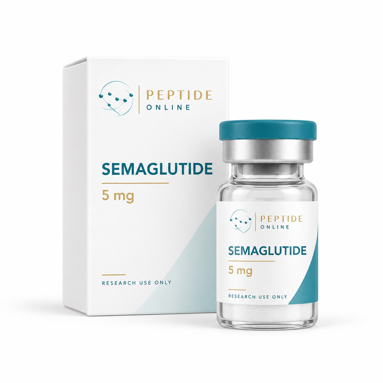 Semaglutide research vial 5 mg (illustrative mockup)