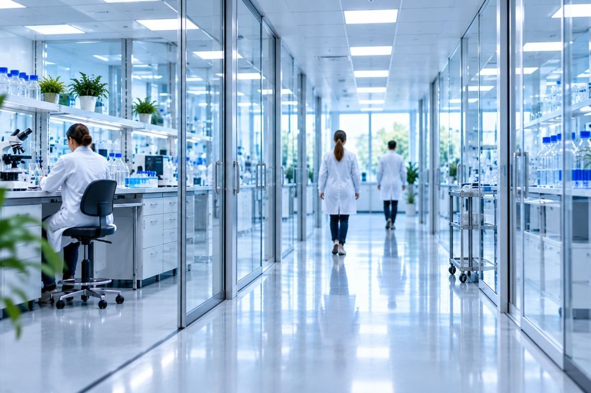 Corridor of a modern laboratory building